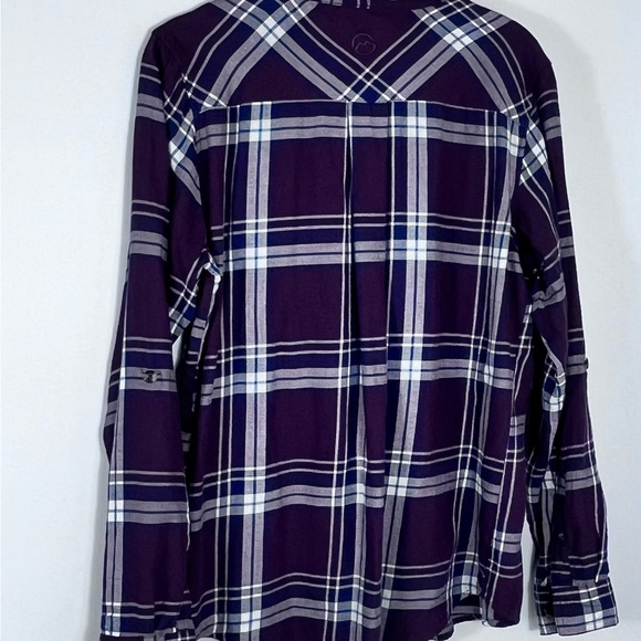 Magellan Woman’s  Purple Plaid Flannel Button-Up Shirt EXC - Picture 2 of 7